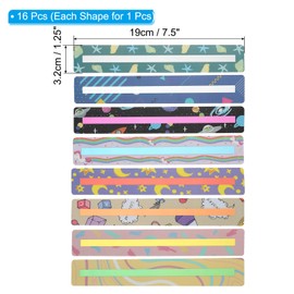 PATIKIL Guided Reading Strips, 16 Pcs Reading Tracking Ruler Highlight Strips Colored Overlay Highlight Bookmarks Help with Dyslexia Teacher Education Supplies(Lace + Space)