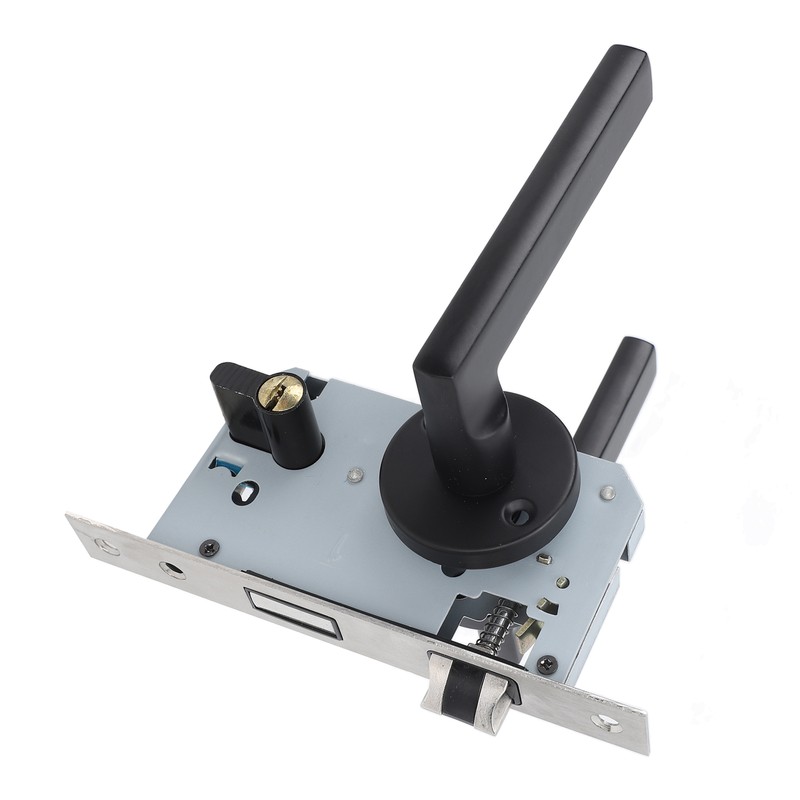 House Door Handle Lock Aluminum Black Antioxidant Coating Shock Resistance