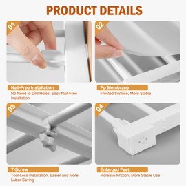 Telescopic Shelf No Drilling | ​Shelf Wardrobe 24 cm Width with PP Steel Tube | 20 kg Load Capacity & Length Adjustment 23-30 cm | Shelves Cabinet for Shoe Cabinet/Kitchen/Bookcase