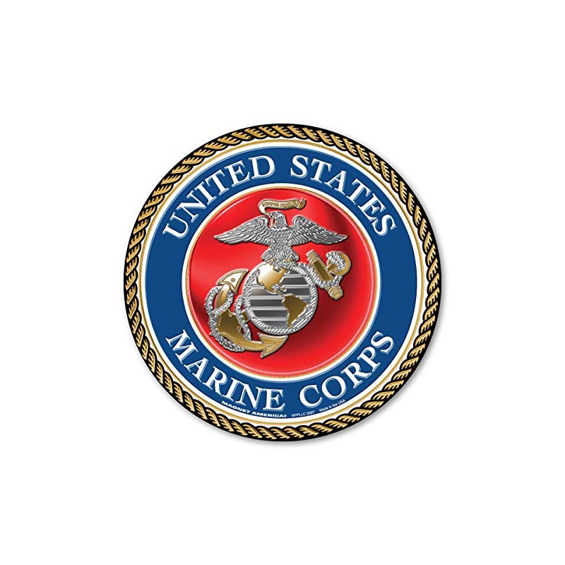 Magnet America USMC Seal Magnet is 5" x 5" Made
