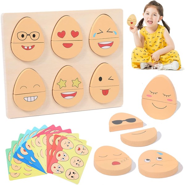 Wooden Puzzle Chicken Egg, 23 Pieces Wooden Toy, Montessori Educational