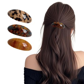 FDHBDF 3 Pieces Acetate Hair Clips Large Vintage Women Hair Accessories French Turtle Clips for Thick Hair Girls Accessories for Thick Hair