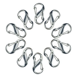 Semetall 10 Pieces Adjustable Metal Clip Buckles Chain Strap Bag Chain Strap Bag S Shape Chain Strap Bag Shortens Your Bag Length Accessories (Silver) Silver, silver