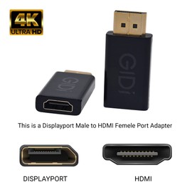 DP to HDMI Adapter, DisplayPort to HDMI 4K 3840 x 2160p Male to Female Converter High Speed for Office, Personal Use (3 Pack, 4K 3840 x 2160p)
