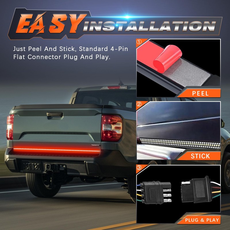 DOXMALL 60 Inch Aluminum Frame Tailgate Light Bars, Triple Row