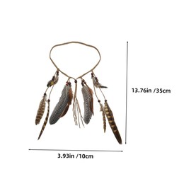 FRCOLOR 2pcs Boho Plume Headband for Women Ethnic Hair Accessory with Tassel for Festivals Parties and Costume Decoration Unique Style Headbands
