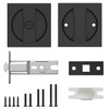 Haidms 2 Pack Matte Black Pocket Door Lock and Handle