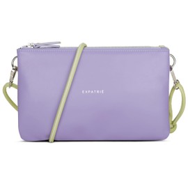 Expatrié Emilie Women's Clutch Bag, Stylish Shoulder Bag for Wedding, Party & Leisure, Small Handbag in Two Colours, Crossbody Bag for Women, Adjustable Shoulder Strap, Lavender-Lime