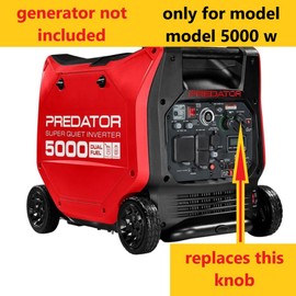 Compatible replacement knob for Predator 5000 watts inverter generator from harbor freight for the Off-Choke-Run switch selector and compatible screw - new 3d printed part