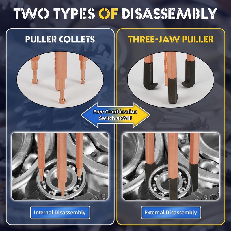 Bearing Puller No Damage to Bearing Puller Kit 36-in-1 Wheel