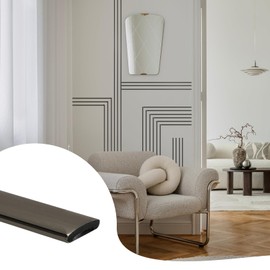 JSIWOTH 26.2 Ft Peel and Stick Trim, Shiny Gunmetal Molding Trim Waterproof for Wall, Baseboard, Edges, Borders, Window Frames, Backsplash Tiles, Flexible and Self Adhesive Trim