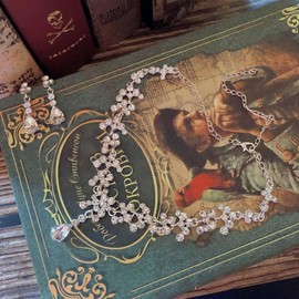 Danshinbow Bridal Rhinestone Necklace and Earring Set Crystal Necklace Bridal Party Wedding Jewellery Sets for Women and Girls, Alloy Steel, No Gemstone