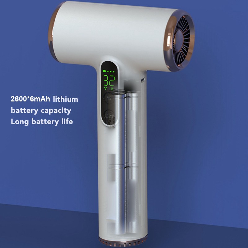 Cordless Hair Dryer 3 Speeds 3 Temp USB Rechargeable Portable