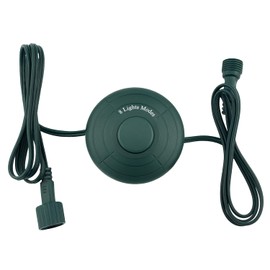 Power Cord 6Ft with 8 Lights Modes Foot Switch for Christmas Tree Lights Raintight 5/8inch Plug Compatible Replacement for LED String Light Holiday Lighting Christmas X-Mas Tree