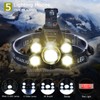 LED Headlamp Rechargeable Flashlight Brightest Waterproof 5 Lighting Modes Zoomable