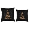 Gingerbread Xmas Tree Ornaments Ginger Cookies Christmas Throw Pillow