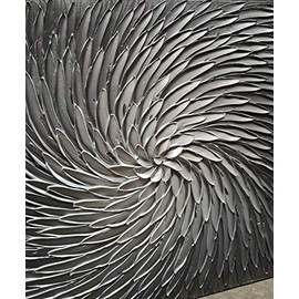 YaSheng Art - Abstract Art Oil Paintings on Canvas Silver Gray Gradient color Abstract Artwork Modern Home Decor Canvas Wall Art Ready to Hang for Living Room Bedroom 24x24 Inch