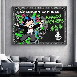 Modern Alec Graffiti Print, Monopoly Millionaire Street Art, Painting for Home Decor Poster - Color: 8x12inch