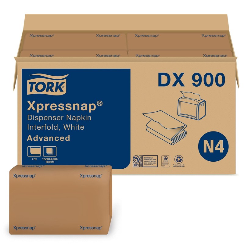 Tork Xpressnap Push-Button Drive-Thru Napkin Dispenser Black N4, Fast Service