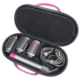 RLSOCO Hard Case for Dyson Airwrap i.d. Multi-Styler and Dryer - Fits 4pcs Long Barrels or Short Barrels - Pink (Case Only,Hair Styler is not Included)