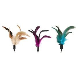 CAPASTEC Pack of 3 cat wand replacements, cat wand refills, feather