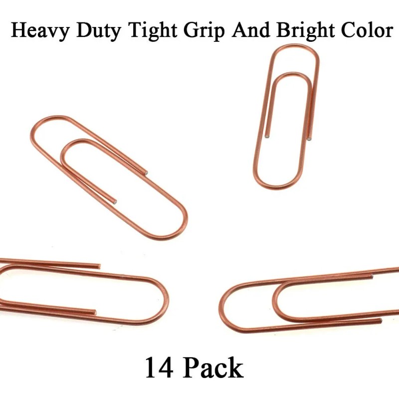 Paperclips Extra Grandes 10 Cm Revestimiento Oro Rosa