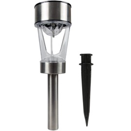 Bestlivings LED Solar Light in White, Rotating Head with Colour Changing Approx. 37 cm High, LED Solar Lamp with Spike