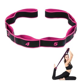 Yoga Stretch Strap, Resistance Bands, Fitness Bands, Training Bands, Yoga Stretching Band, Yoga Strap with 8 Loops, for Fitness, Dance Training, Gymnastics