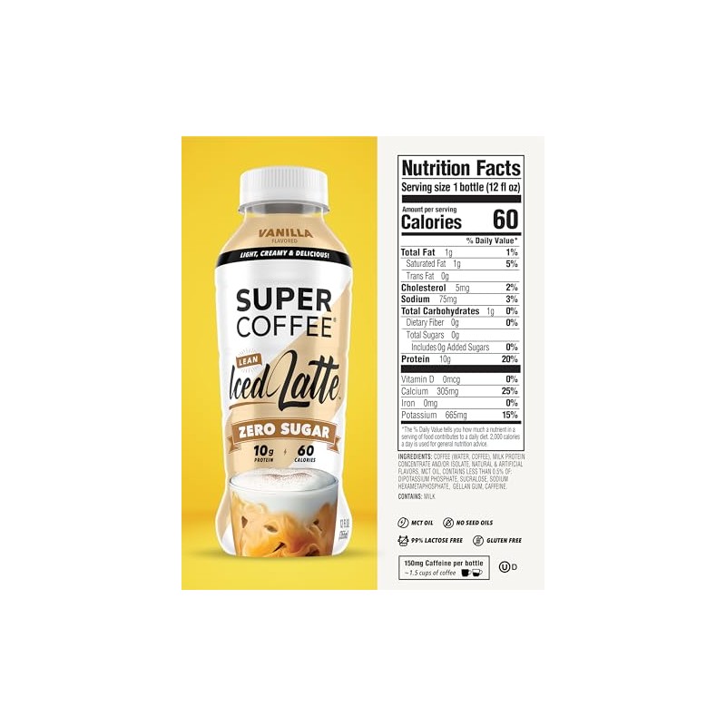 Super Coffee, café helado listo para beber, café con vainilla
