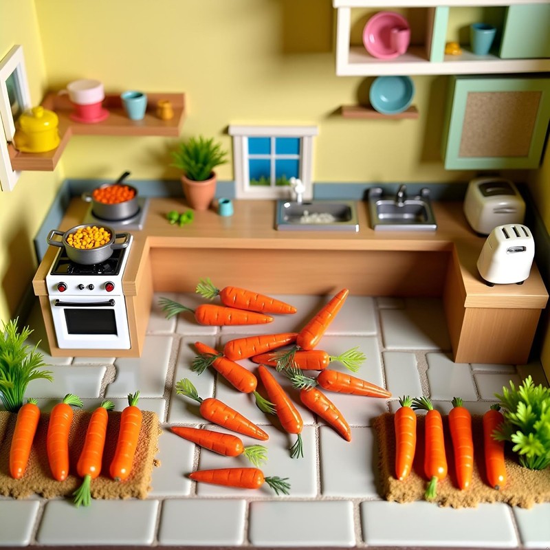Nlinlin 30 Pcs Mini Easter Decor Carrots Realistic Fake Fruit