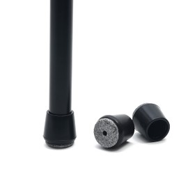 Furnigear 1-1/8" Chair Leg Tips Caps with Felt Chair Leg Floor Protectors for Hardwood Floors Chair Leg Sliders Felt Pads for Stool Leg Folding Metal Chair Leg Tip Cover Replacement Round Black 8 Pack