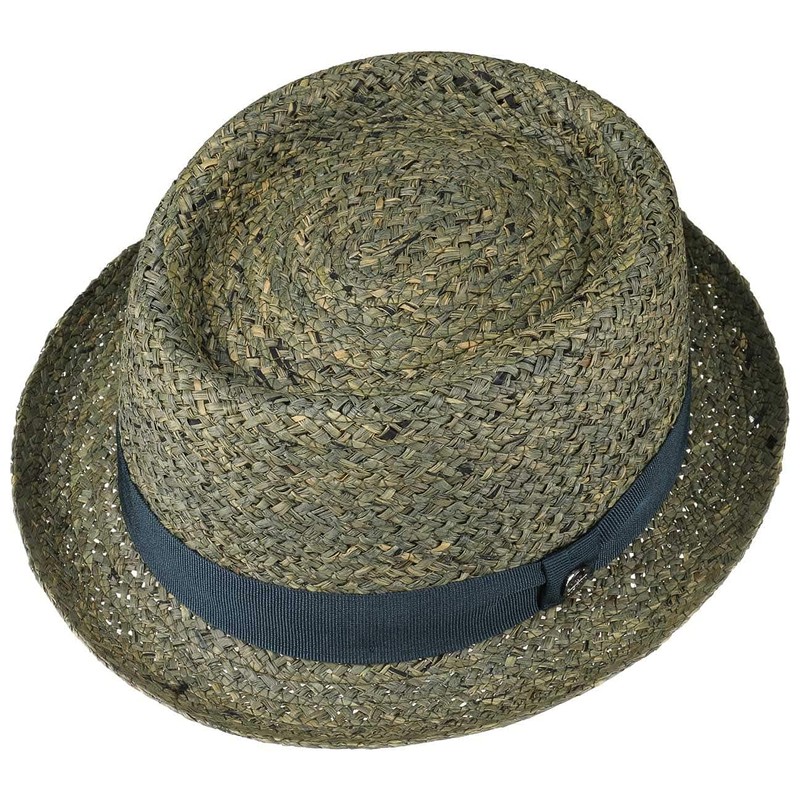 LIERYS Burney Porkpie Men's Summer Hat Made of Raffia Straw