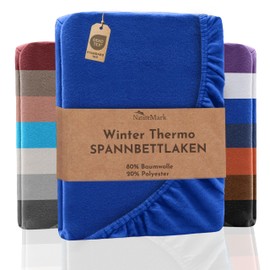 NatureMark Winter Thermal Fleece Fitted Sheet in Many Colours and Sizes Bed Sheet 90 x 190 to 100 x 200 cm Royal Blue