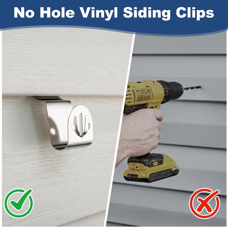 ANDGOO Vinyl Siding Hooks Heavy Duty, 8 Pack Stainless Siding