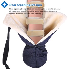 GFERTRE Cast Sock Cover for Foot–Thick Warm Foot Cast Cover for Leg, Ankle & Hand Plaster Protection | Adjustable Drawstring | Fleece Lined Cast Cover for Men and Women When Walking (Leg)