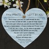 Paw Prints Left by You Memorial Heart Plaque with Inspirational