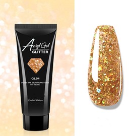 Yimart Poly Nail Gel,15ML Gel Builder for Nails,Glitter Gel Nail Builder,Gel Nail Extension,Nail Color Gel Multifunctional Long-Lasting Easy to Use for Nail Salon DIY at Home (Glod, 0.5 fl.oz)