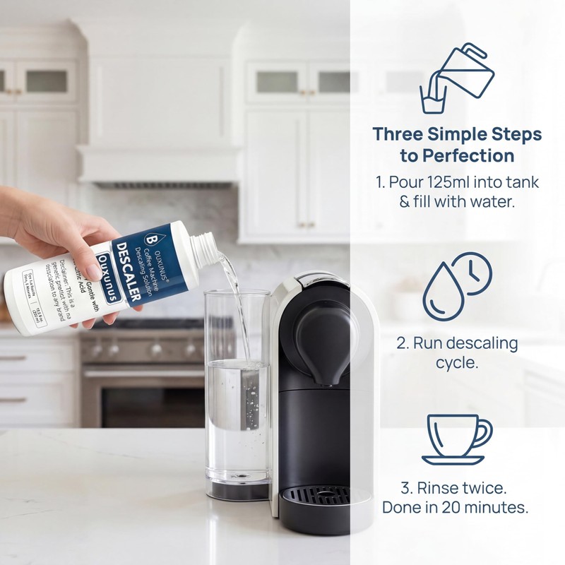 Ouxunus Descaling Solution（4 Uses） Compatible with Breville Descaling Solution &