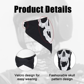 Motorcycle Skull Face Masks Breathable Bandana Half Face Mask for Sun Dust Protection (Skull, 1)