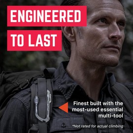 GPCA Carabiner Keychain Clip, Key Organizer, Key Ring, car Key Holder, Multi Tool EDC Gear with Bottle Opener (Steel, Pro)