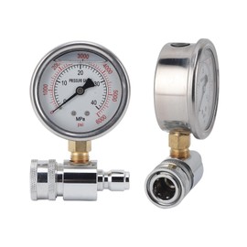 6000 Psi Pressure Washer Pressure Gauge Kit, 3/8 Inch Quick Connect Pressure Gauge with Liquid Filling Pressure Gauge for Pressure Washers, Car Washers
