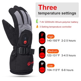 day wolf Heated Gloves, Winter Warm Gloves, Skiing, Mittens for Men and Women, Riding, Hunting, Hiking, Motorcycling, Hand Warmers (Grey, XXL)