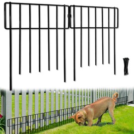 Thrivinest Animal Barrier, 19 Pack No Dig Decorative Fences, 17in(H) x19ft(L) Rustproof Metal Wire Small Garden Fence Border for Dogs Rabbits