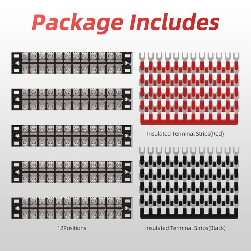 APIELE 15A Screw Terminal Block 12 Position Dual Row Covered