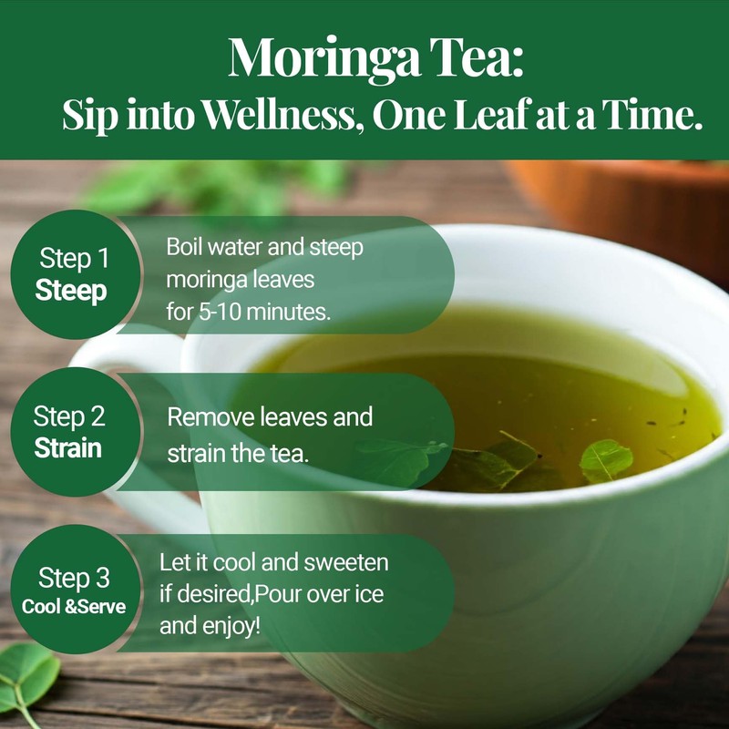 Moringa Leaves-2.6oz, Dried From Fresh Green Moringa Oleifera Leaves, Hojas