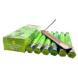 Eucalyptus and Mint Incense Sticks and Incense Stick Holder Bundle Insence Insense SreeVani Incense Sticks