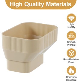 VYH 3x4 to 2x3 Gutter Downspout, Downspout to Downspout Adapter (Cream 6 Pack)