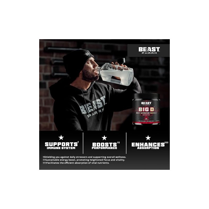 Beast Big D with Creatine Monohydrate Powder 30 Servings, Lemon