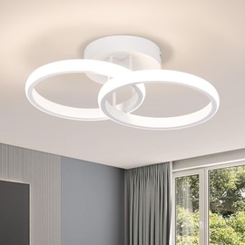 CANEOE Led Hallway Light Fixtures,Round Modern Led Ceiling Light Fixtures,4500K Close to Ceiling Lights for Hallway Bedroom Bathroom Kitchen Balcony Corridor Aisle Ceiling Lamp (White, 4500K)