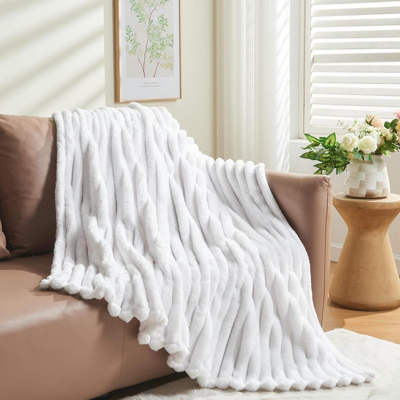 Wajade Fluffy Fleece Blanket Faux Fur Bed Throw Super Soft